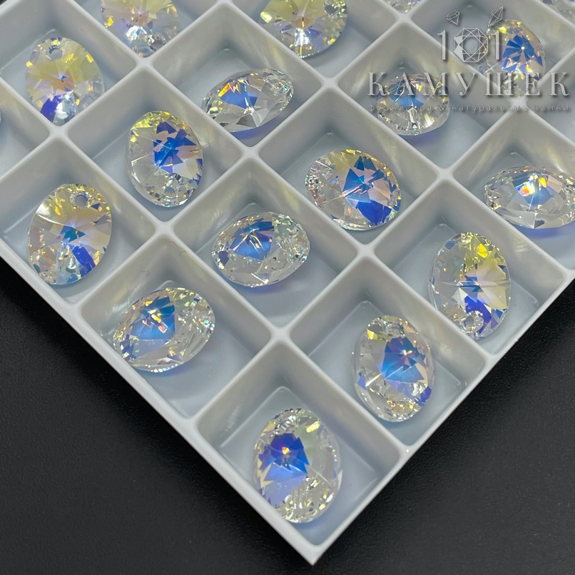 6028 XILION Oval 12 мм Crystal Aurore Boreale (AB)