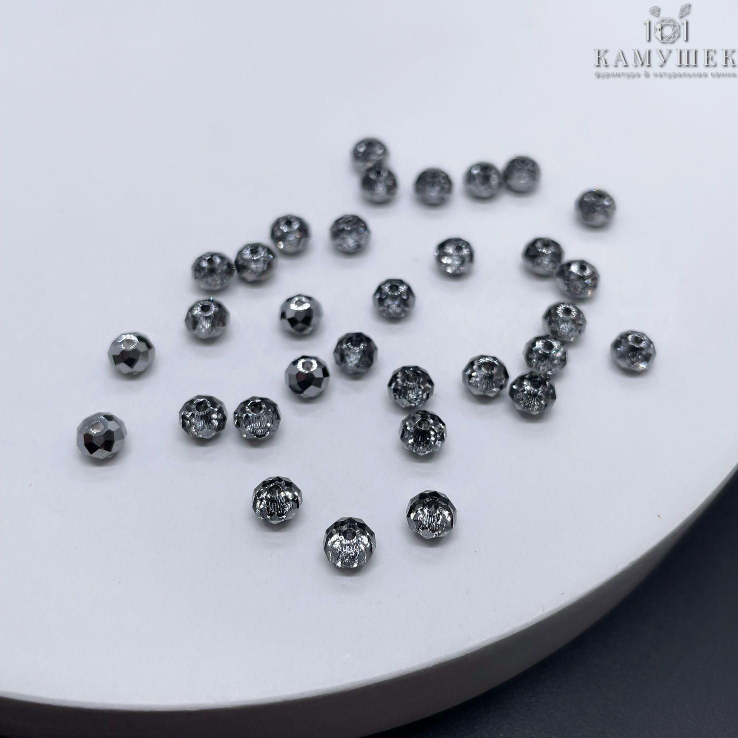 5040 Briolette Bead 4 мм Crystal Silver Night уп.10шт.