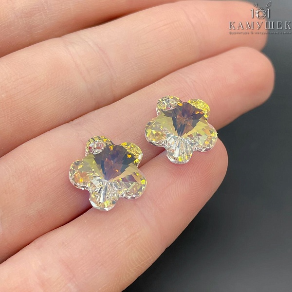 6744 Flower Pendant 14 mm Crystal Aurore Boreale (AB)