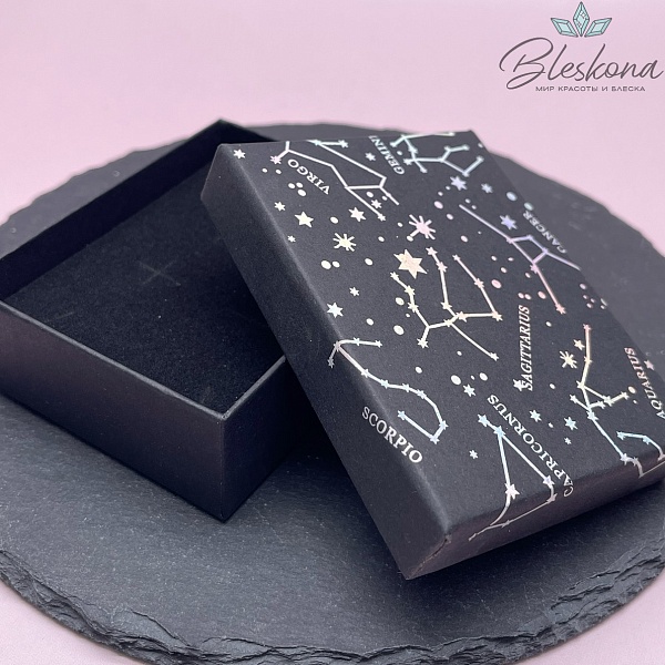 Коробка Черное Созвездие черная подложка 9*7*3см