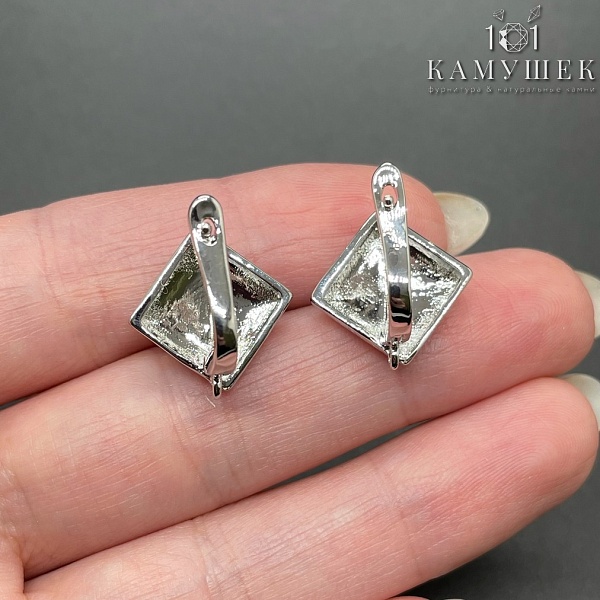 16*16 Цвет серебро, Швензы ромб объемные гладкие