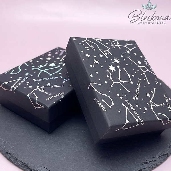 Коробка Черное Созвездие черная подложка 9*7*3см